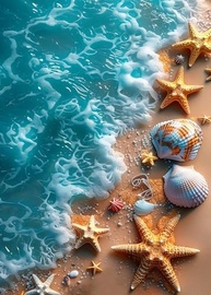 KINPLUB Kit de Pintura de Diamante 5D Estrela do Mar - Arte DIY Relaxante para Adultos - imagem 2