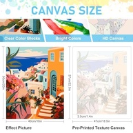 Offito Kit de Pintura por Números para Adultos - Tela à Beira-Mar com Acrílicos Premium - imagem 3