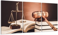Quadro Decorativo para Escritório de Advocacia - 3 Peças em Tecido Sintético com Chassi em MDF - imagem 1