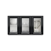 Armário Aéreo de Cozinha com 3 Portas de Vidro Luce 2018 - Itatiaia Branco/Preto - imagem 1