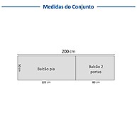 Cozinha Compacta Soho Freijó/Branco – 4 Peças com Balcões e Aéreos - imagem 2