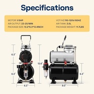 VIVOHOME Compressor de Aerógrafo Profissional 1/5 HP: Tatuagem, Maquiagem, Bolos e Mais! - imagem 2