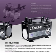 Kit Aerógrafo Gaahleri Profissional com Compressor e Tanque de Ar 1L - Pintura, Confeitaria, Tatuagem e Modelismo - imagem 4