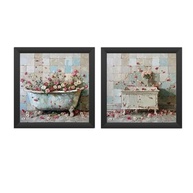 Kit 2 Quadros Decorativos Flores Afroscópicas para Banheiro e Lavabo - Moldura Preta com Vidro - imagem 5