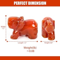 Estatueta de Elefante em Ágata Cornalina Vermelha - 3,8cm | Escultura Natural para Decoração, Feng Shui e Presente de Sorte - imagem 4
