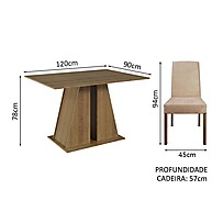 Sala de Jantar Completa: Mesa e 4 Cadeiras Rustic Agnes - imagem 2