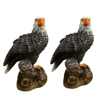 Kit 2 Estatueta Águia Gavião em Resina - Decoração e Repelente Natural para Pombos e Passaros - 14cm - imagem 1