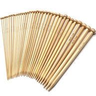Conjunto de Agulhas de Tricô de Bambu Coowayze - 18 Pares com Tamanhos Variados para Iniciantes e Profissionais - imagem 2