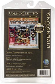 Kit de Ponto Cruz Dimensions Gold Collection - Coffee Shoppe | 18 Telas Aida 15x15cm - imagem 2