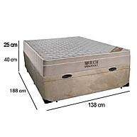 Cama Box Baú Casal Suede + Colchão Ortobom Airtech - imagem 2