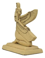 Estátua de Maat com Asas Ajoelhada - Deusa da Verdade e Justiça Egípcia em Resina - imagem 5