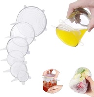 Kit com 6 Tampas de Silicone Universal Ajustáveis - Vedação Hermtica para Alimentos - imagem 4