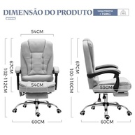 Cadeira de Escritório Ergonômica com Apoio para Pés e Encosto Ajustável - Cinza - imagem 3