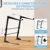 Suporte Portátil Ajustável para Laptop DJ – Altura e Ângulo Personalizáveis - imagem 3