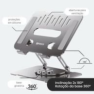 Suporte para Notebook em Alumínio 360° com Inclinação Ajustável e Design Premium - imagem 4