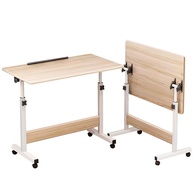 Mesa Ajustável Dobrável Nogueira-Flip com Rodinhas | Altura Regulável 70-90cm - imagem 1