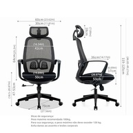 Cadeira de Escritório Ergonômica com Suporte Lombar e Cabeça Ajustável | Design Moderno e Conforto Premium - imagem 3