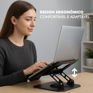 Suporte para Notebook 17" com Base Giratória 360°, Ajustável e Ergonômico para Home Office - imagem 4