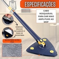 Mop 360 Triangular Giratório - Esfregão Ajustável com Rotação 360° para Pisos, Vidros e Parede - imagem 5