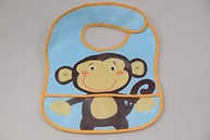 Girotondo Baby Babador Amigo Macaco Azul - Impermeável com Bolso Frontal e Ajuste Colante - imagem 3