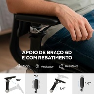 Cadeira Ergométrica Comfy com Encosto Mesh e Ajuste Lombar – Ideal para Home Office e Estudos - imagem 5