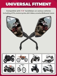 Espelhos Retrovisores Universais para Moto, Scooter e ATV - Visão Clara e Ajuste 360° - imagem 5