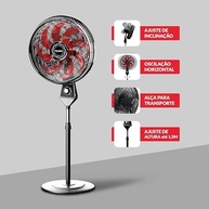 Ventilador de Coluna POLISHOP 8 Pás 180W - Silencioso, com Ajuste de Altura e Controle de Velocidade - imagem 5