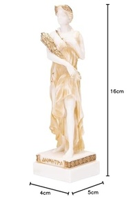 Estátua de Alabastro Demeter Dourada - Deusa da Colheita 15cm | Decoração Elegante Feita à Mão na Grécia - imagem 3