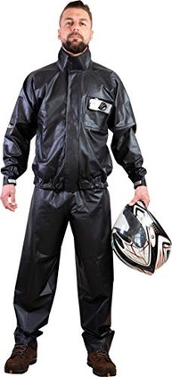 Roupa de chuva impermeável ALBA para motocicletas (Médio) (Preto) - imagem 2