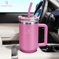 Romantic Crown Copo Térmico com Canudo 1,18L - Aço Inox, Tampa à Prova de Vazamento e Alça Confortável - imagem 3