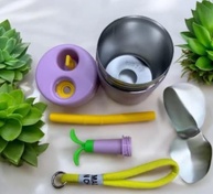 Copo Térmico Infantil 400ml com Tampa, Alça e Canudo - Lilás - imagem 5