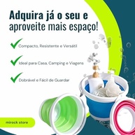 Balde de Silicone Dobrável 5L com Alça - Leve, Compacto e Multiuso para Limpeza e Atividades Externas - imagem 5