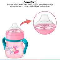 Caneca Aprendizado Lillo Evolution Rosa/Verde - 150ml com Alça Ergonômica e Sistema Antivazamento - imagem 5
