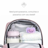 Mini Bolsa Maternidade Térmica Rosa com Alça para Carrinho – Porta Mamadeira e Fraldas BabyGo - imagem 4