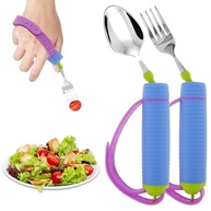 Utensílios Adaptáveis para Idosos com Alças Antiderrapantes - Garfo e Colher Ergonômicos para Tremor e Artrite - imagem 2