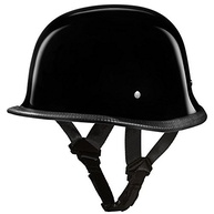 Capacete Daytona Alemão Meio Capacete Preto Alto Brilho - Segurança DOT Aprovada - imagem 2