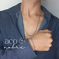 Colar e Pulseira Masculina Aço Inox: Estilo Sem Alergias - imagem 1