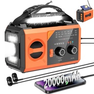Rádio Meteorológico de Emergência 20000mAh: Alerta Climático, Solar, Manivela e SOS - imagem 1