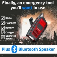 Rádio de Emergência Eton Odyssey: Multibanda, Bluetooth, RDS e Alerta Meteorológico em Vermelho Vibrante - imagem 3