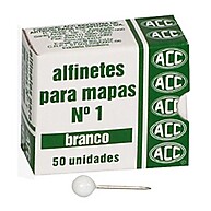 Alfinetes para Mapa NR 01 Branco - 50 Unidades ACC - imagem 1
