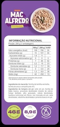 MACARRÃO PROTEICO SEM GLÚTEN HOLYSOUP MAC ALFREDO 200G - imagem 2