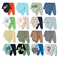 Kit 8 Peças Bebê Menino: Body + Calça Mijão 100% Algodão - imagem 2