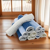 Panos para Arrotar Synrroe - 10 Babadores de Musselina Extra Absorventes 6 Camadas 100% Algodão - imagem 4