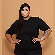 Camiseta Plus Size Preta: Conforto em Algodão! - imagem 2