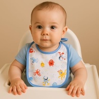 Kit 5 Babadores de Algodão 100% - Proteção Macia e Absorvente para Bebês a Partir de 6 Meses - imagem 2