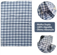 Kit 5 Panos de Chão Xadrez Extra Grande 50cm x 80cm em 100% Algodão com Ótima Absorção - imagem 5