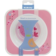 KaBaby Prato Bowl Quadrado Pássaro Rosa – Estilo e Segurança na Alimentação Infantil - imagem 3