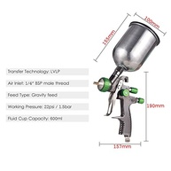 Pistola de Pulverização Ar LVLP Mini 1.3mm - Alimentação por Gravidade 600ml - imagem 4