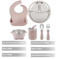 Conjunto de Alimentação Infantil 6 em 1 com Sucção - PandaEar em Aço Inoxidável - imagem 5