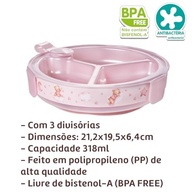 Kit Alimentação Bebê Rosa 4 Peças - Prato Térmico, Tigela com Ventosa, Pote e Caneca Segura - imagem 3